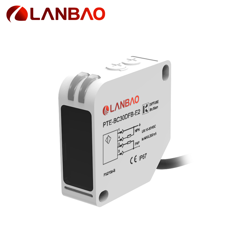 LANBAO Diffuse reflection Cable connection NPN+PNP NO/NC Photoelectric sensor