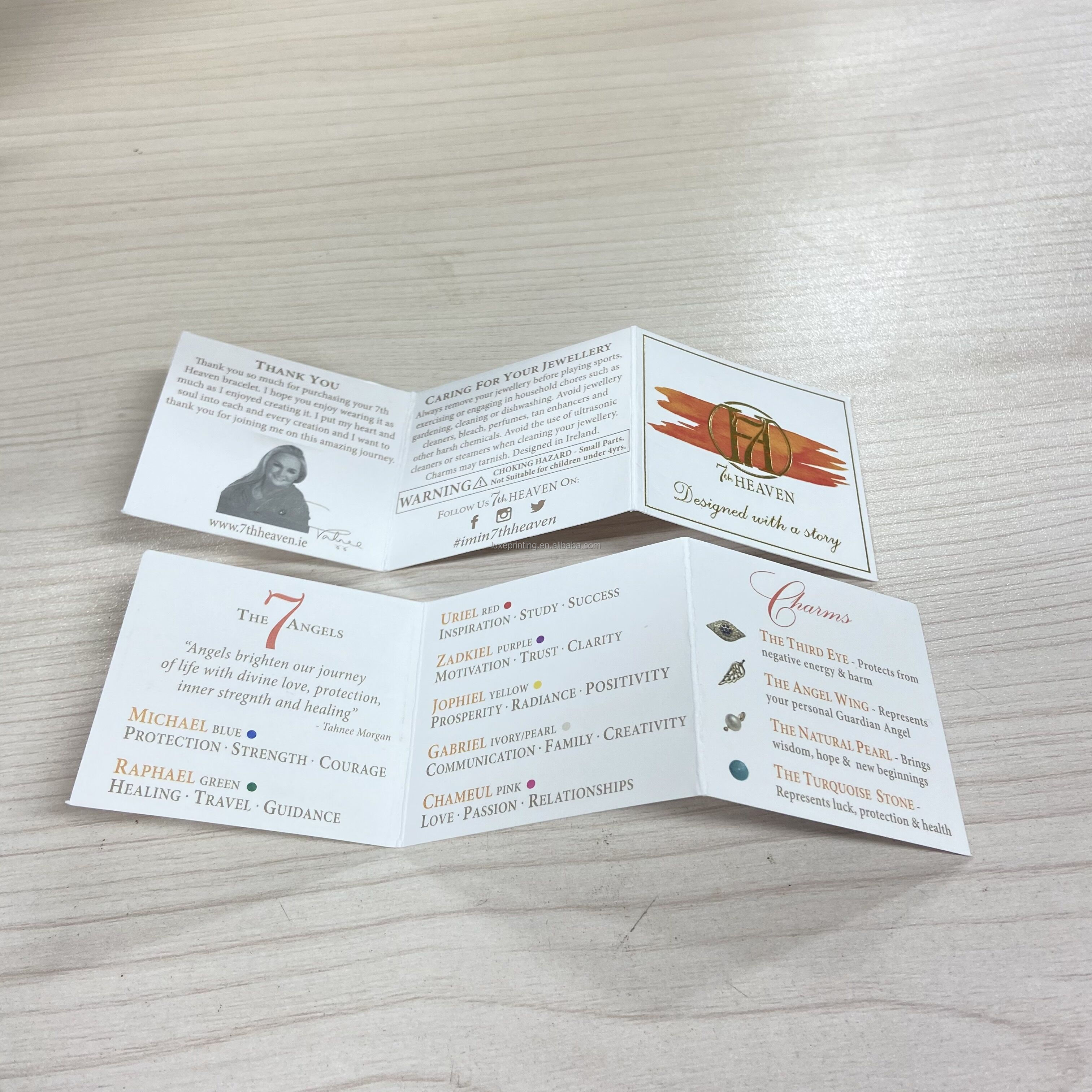 Custom printing booklet/pamphlet/manual folded leaflet luxury pocket brochure with gold foil writing