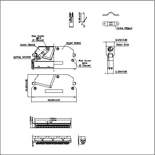 1.27mm Series Shielded Backshell Kits 100P An 1.27mm Series Shielded Backshell Kits 100P An