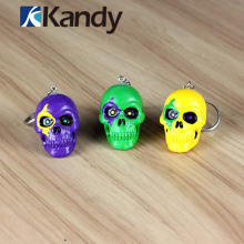 New fation three key rings skull colorful resin statue