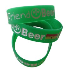 Color Filled Debossed Silicone Bracelet