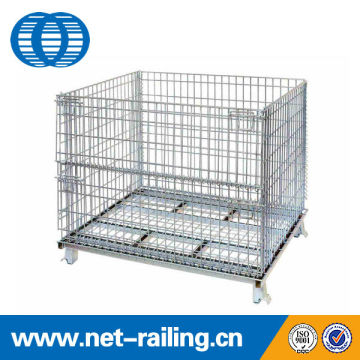 Welded foldable stacking wire mesh portable storage cage