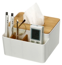 Bamboo Divider Home Office Stationery Storage Box