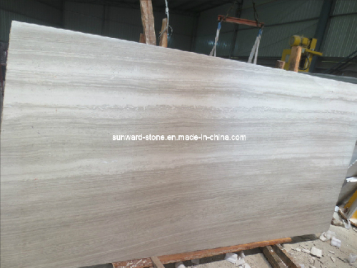 Chinese White Wood Marble Tiles for Project