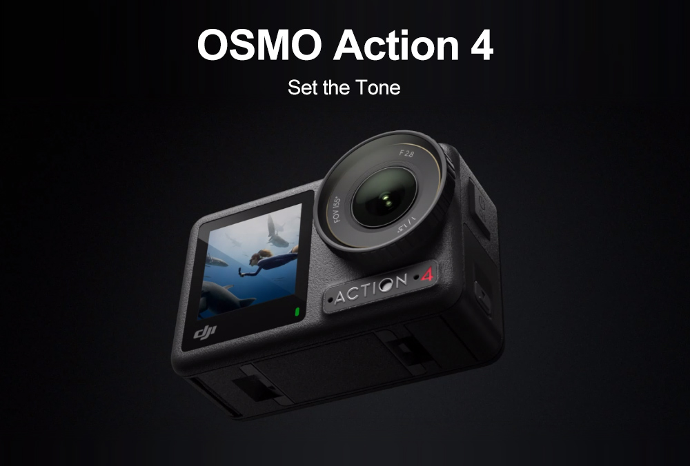 Osmo Action 4 Adventure Combo - 4K/120fps Waterproof Action Camera with a 1/1.3-Inch Sensor 10-bit & D-Log M Color