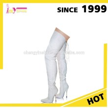 China wholesale alibaba basic style high heel thigh high leather women big size long boots made in china