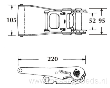 2" Heavy Duty 6T Ratchet Tie Down