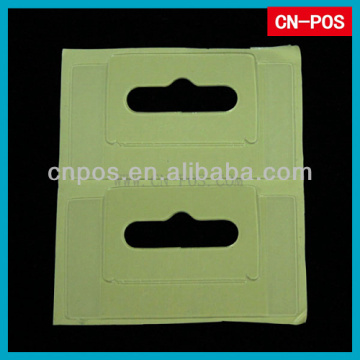 displaying plastic hang tab for supermarket hanging
