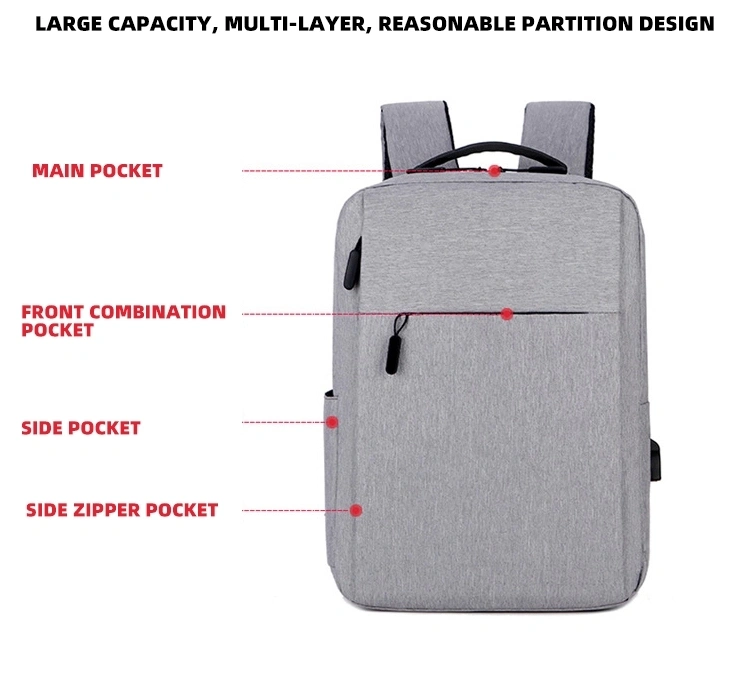 USB Charging Business Backpack Big Capacity Laptop Bag for Daily Use Customized Logo