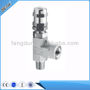 Pressure relief valve SS, swagelok type relief valve SS 316