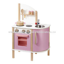 Wooden-green paint kitchen toy W10C070B