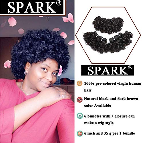 Spark Hair 10A Bouncy Curly Bundles Virgin Hair Bundles Short Curly Bob Style Weave Funmi Human Hair Extension