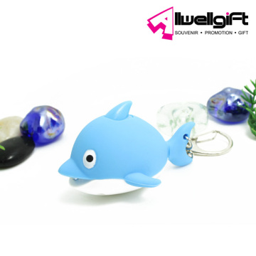 custom logo LED keychain LED Animal Sound Dolphin Shape Keychain