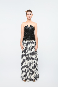 Vest with Abstract Skirt - Classic Shirt Style