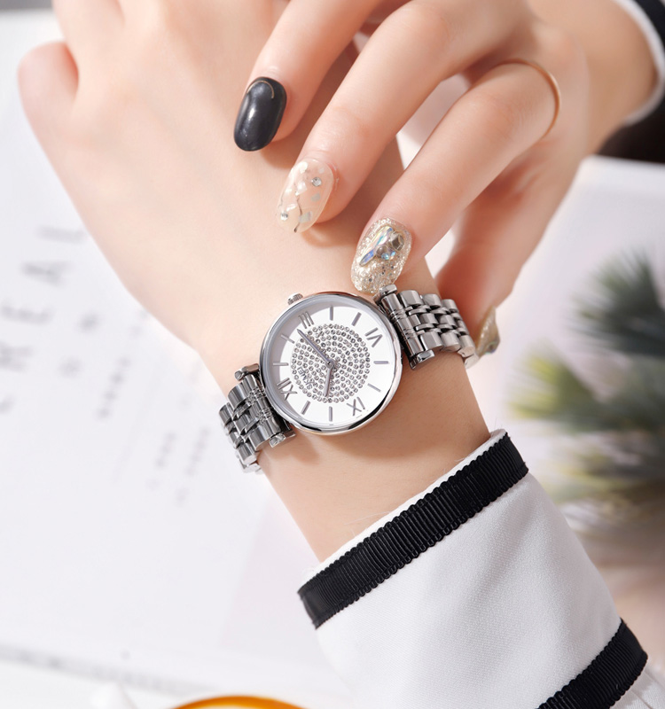 SKMEI 1533 Starry Sky Luxury Diamond Watch Fashion Stainless Steel Women Watches  Diamond Quartz Wristwatches
