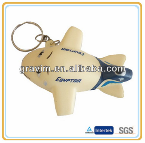 Air plane PU foam keychain