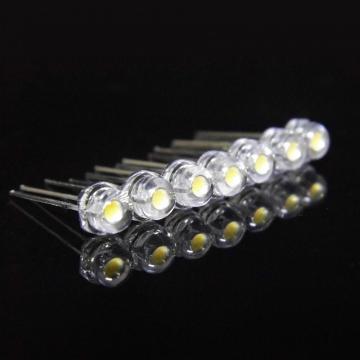 Pure White 5mm Straw Hat LED 7-8lm