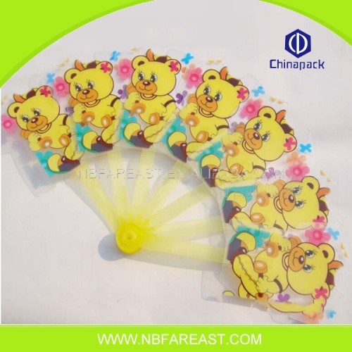 Customized promotional new design cute plastic hand fan