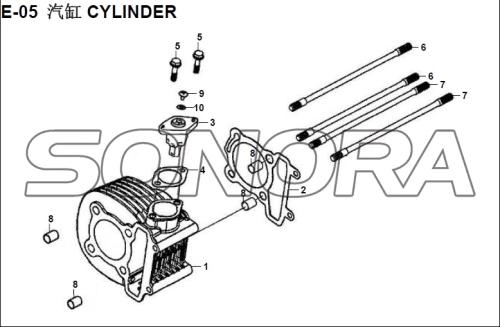 E-05 CYLINDER XS150T-8 CROX SYM Spare Part Top 용