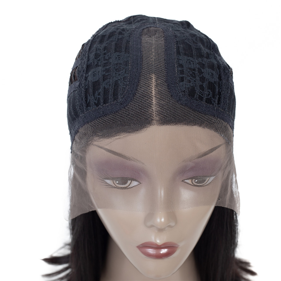 Bob Lace Front Wig Human Hair New Arrival Wholesale Price Middle Part 8 Inch Remy Hair Hair WEAVING Silky Straight Wave >=45%