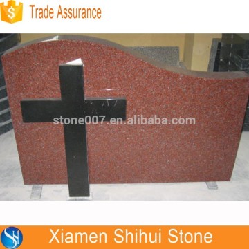 Black & Red Granite Monument Cross, Granite Monument Canada Headstone