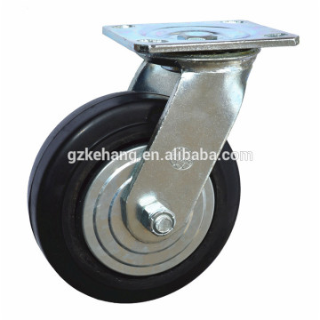 swivel rubber caster, white rubber caster wheel,5"/6"/8" spring caster