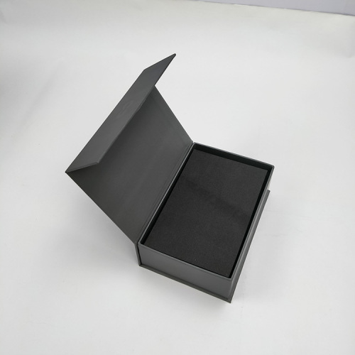 Caixa de presente cinza de tampa magnética personalizada com inserções
