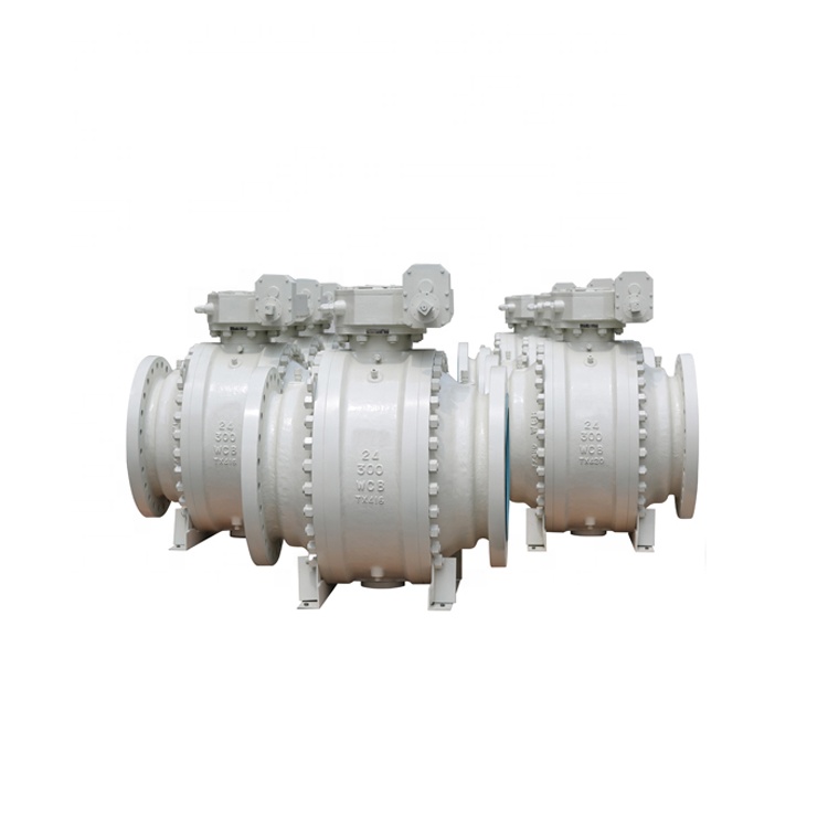 API 6D Flange 2 Piece Cast Steel 300LB Trunnion Mounted Ball Valve