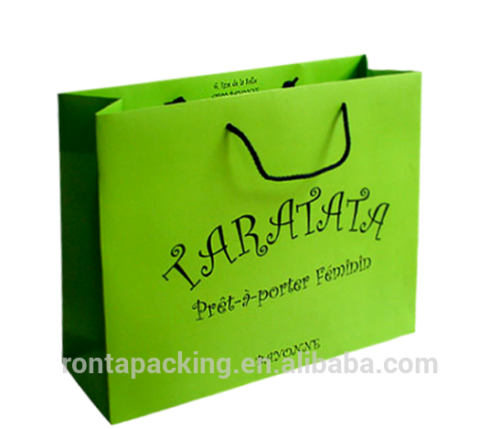 Green Fashion Designer Bags Cheap Paper Bags Wholesale Paper Gift Bag