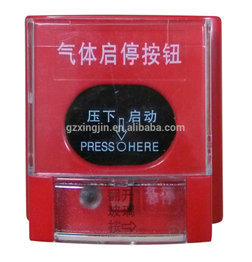 red accurate manual button for the alarm system
