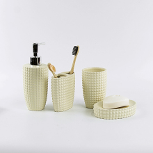 Minimalist Cream Ceramic Bath Collection with Silver Hardware