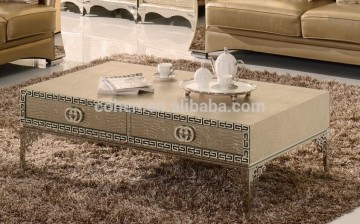 Stainless steel coffee table PU material