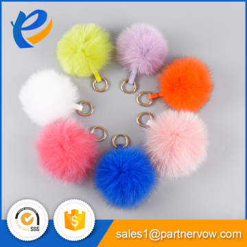 Fashion style colours 12cm fox fur pompom Fur ball keychain Fashion Fur Products