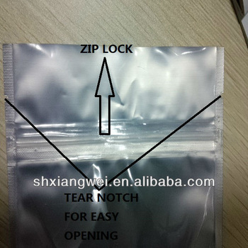 Big and Small aluminum foil zip lock bags