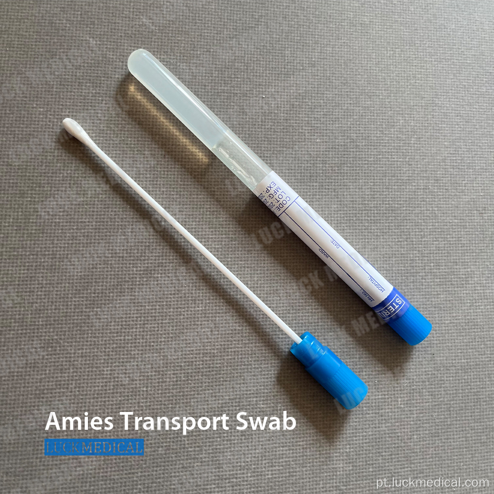 Swab de transporte descartável com carbono