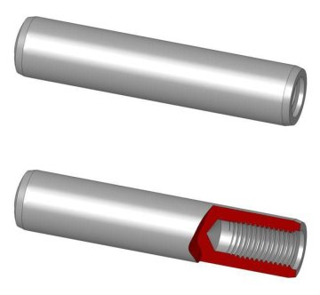 parallel pin with internal thread