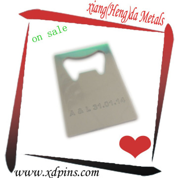 custom personalized credit card shaped metal bottle opener