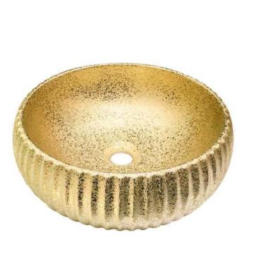 Модный керамический круглый золотой художественный таз