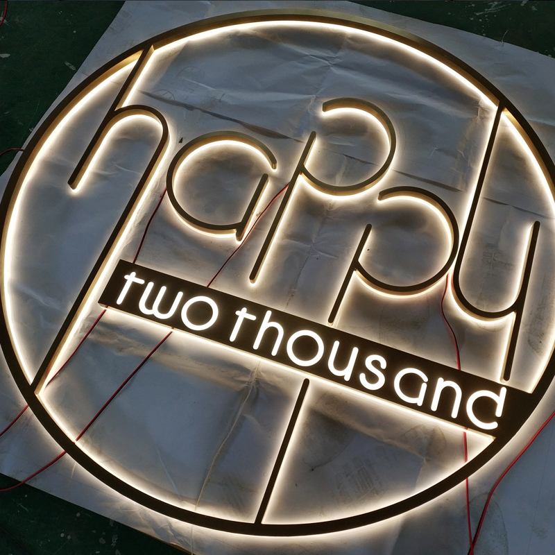 Stainless Steel Backlit Led 3D Letter Signage Back Halo Letter Sign For Advertising