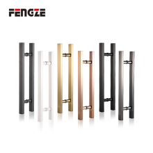 H-Shaped 6" Back-to-Back Solid Glass Door Handle