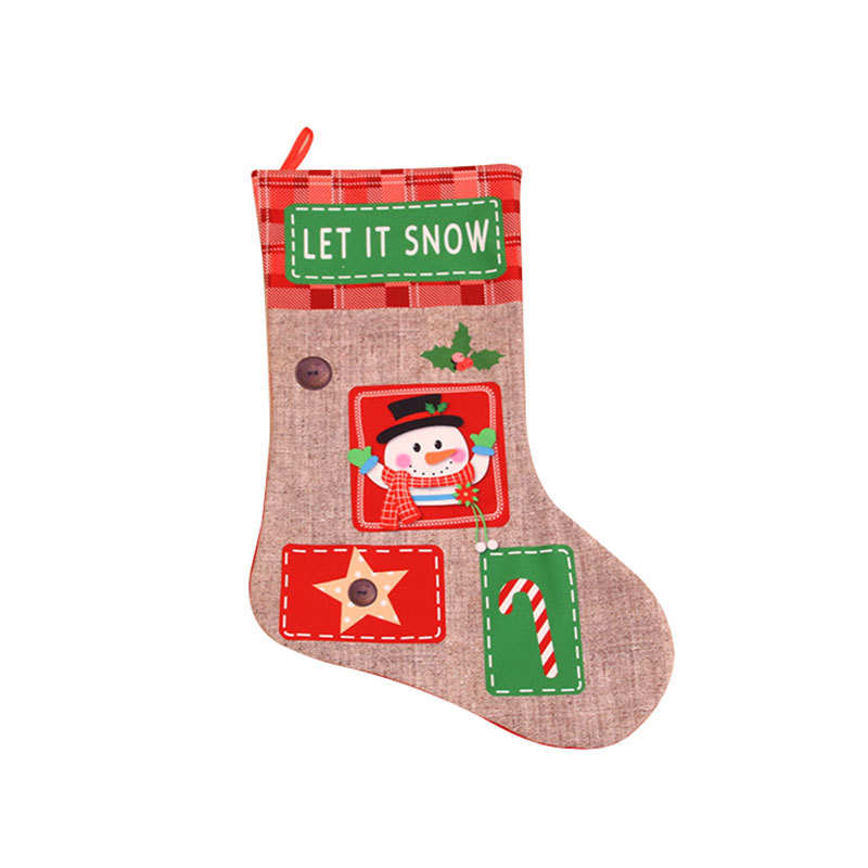 New Christmas extra large linen letters Christmas stockings Christmas gift bag decorations