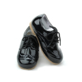 Scarpe Oxford per bambini in vera pelle nera