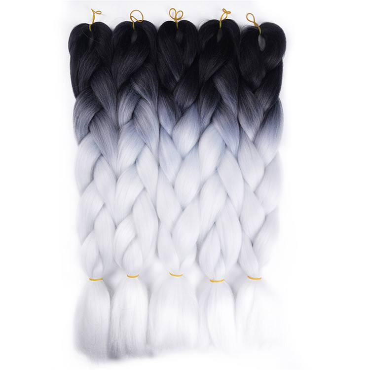 Wholesale Braiding 24 Inch 100G Braid Ombre Two Tone Color High Temperature Synthetic Fiber Braiding Hair Extension