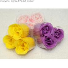 3pcs rose decoration bath paper soap flowers,rose shape soap