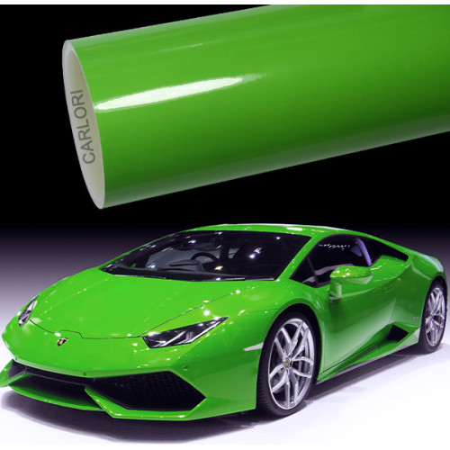 Vinyle d&#39;enveloppe de voiture verte Super Gloss