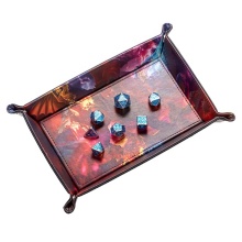 Custom Digital Printing Leather Dice Tray for Promotion