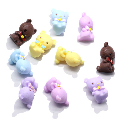 Cute Cartoon 3D bear Resin Cabochons For Scrapbook Craft Headwear Dollhouse Accessories