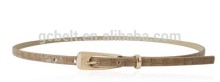 Fashion imitation crocodile PU thin belt for girls