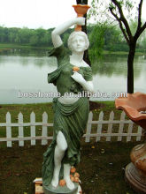 Hand carved Green marble statue lady garden statue