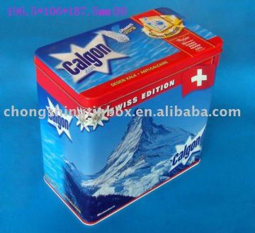Tin box for washing powder, decorative washing powder tin can